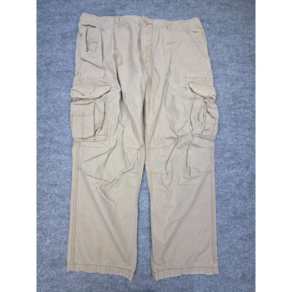 Vtg Y2K Hurley Baggy Cargo Skater Pants Men's 38 x 30 (FITS 38 x 28) Beige Y2K